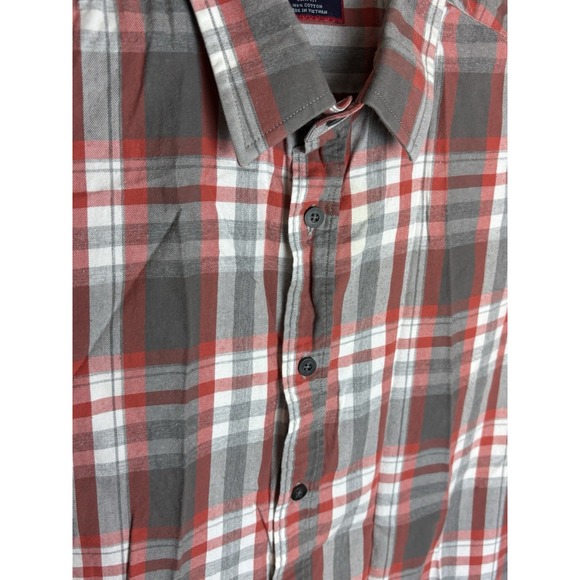 Untuckit Shirt Mens Lg Slim Gray‎ Orange Flannel Long Sleeve Button Up Casual - Picture 3 of 8